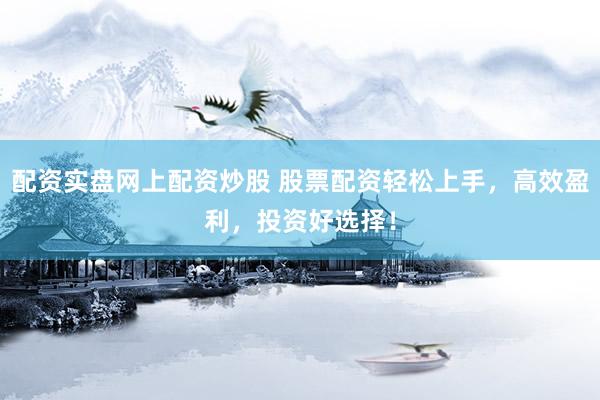 配资实盘网上配资炒股 股票配资轻松上手，高效盈利，投资好选择！