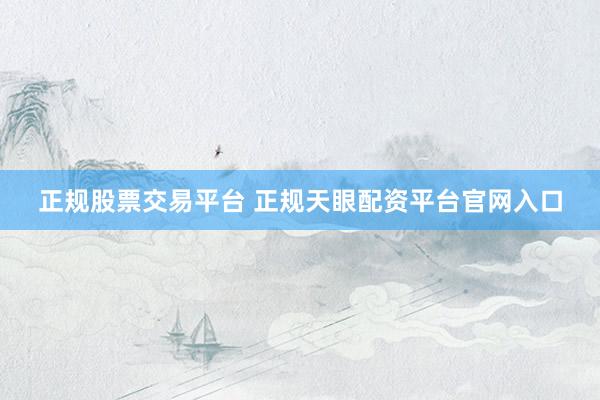 正规股票交易平台 正规天眼配资平台官网入口
