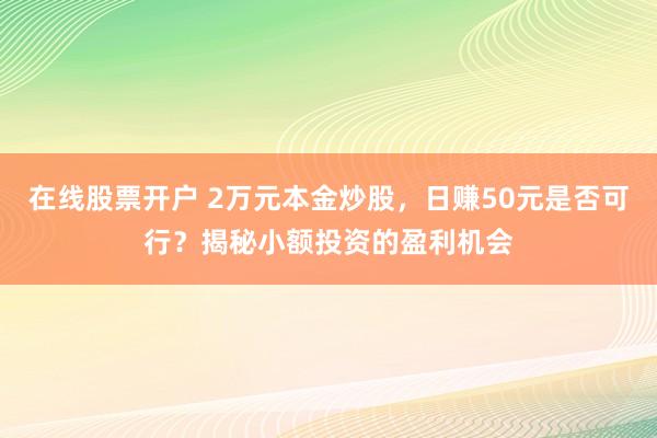 在线股票开户 2万元本金炒股，日赚50元是否可行？揭秘小额投资的盈利机会