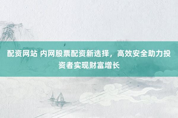 配资网站 内网股票配资新选择，高效安全助力投资者实现财富增长