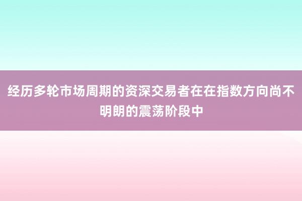 经历多轮市场周期的资深交易者在在指数方向尚不明朗的震荡阶段中