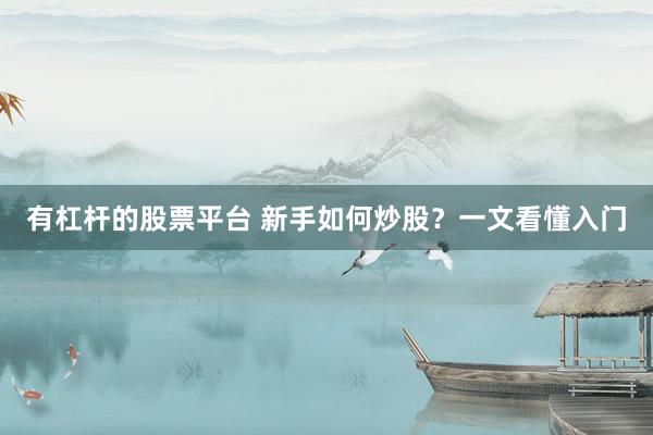 有杠杆的股票平台 新手如何炒股？一文看懂入门